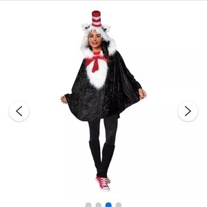 Dr. Seuss Cat in the Hat Kids Poncho - Black, White, and Red